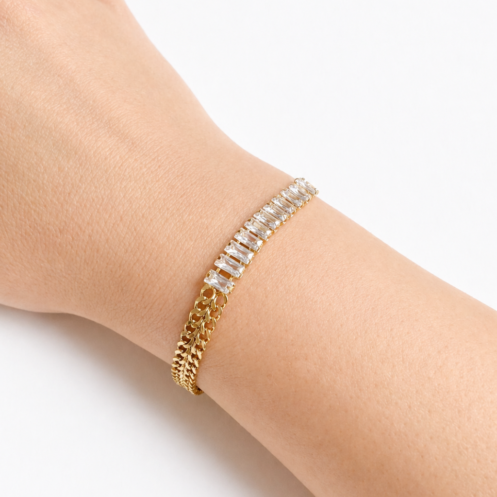 Pulseira Alma em aço inoxidável 316L com banho de ouro 18k
