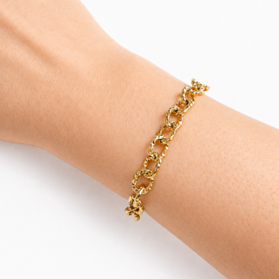 Pulseira Mara em aço inoxidável 316L com banho de ouro 18k