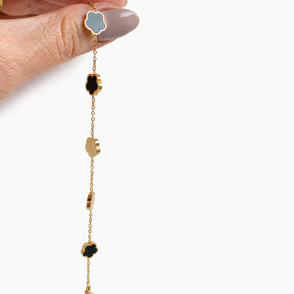 Pulseira Solin em aço inoxidável com forma de trevo