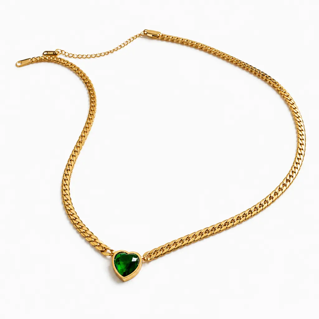 Colar Aura dourado em aço inoxidavel 316L