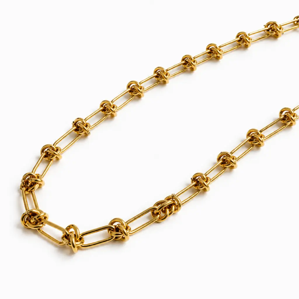 Colar Rio dourado em aço inoxidavel 316L