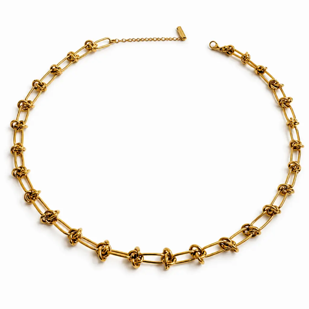 Colar Rio dourado em aço inoxidavel 316L