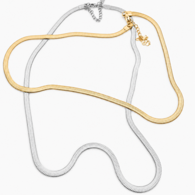 Colar Luno em dourado e em prateado em aço inoxidavel 316L