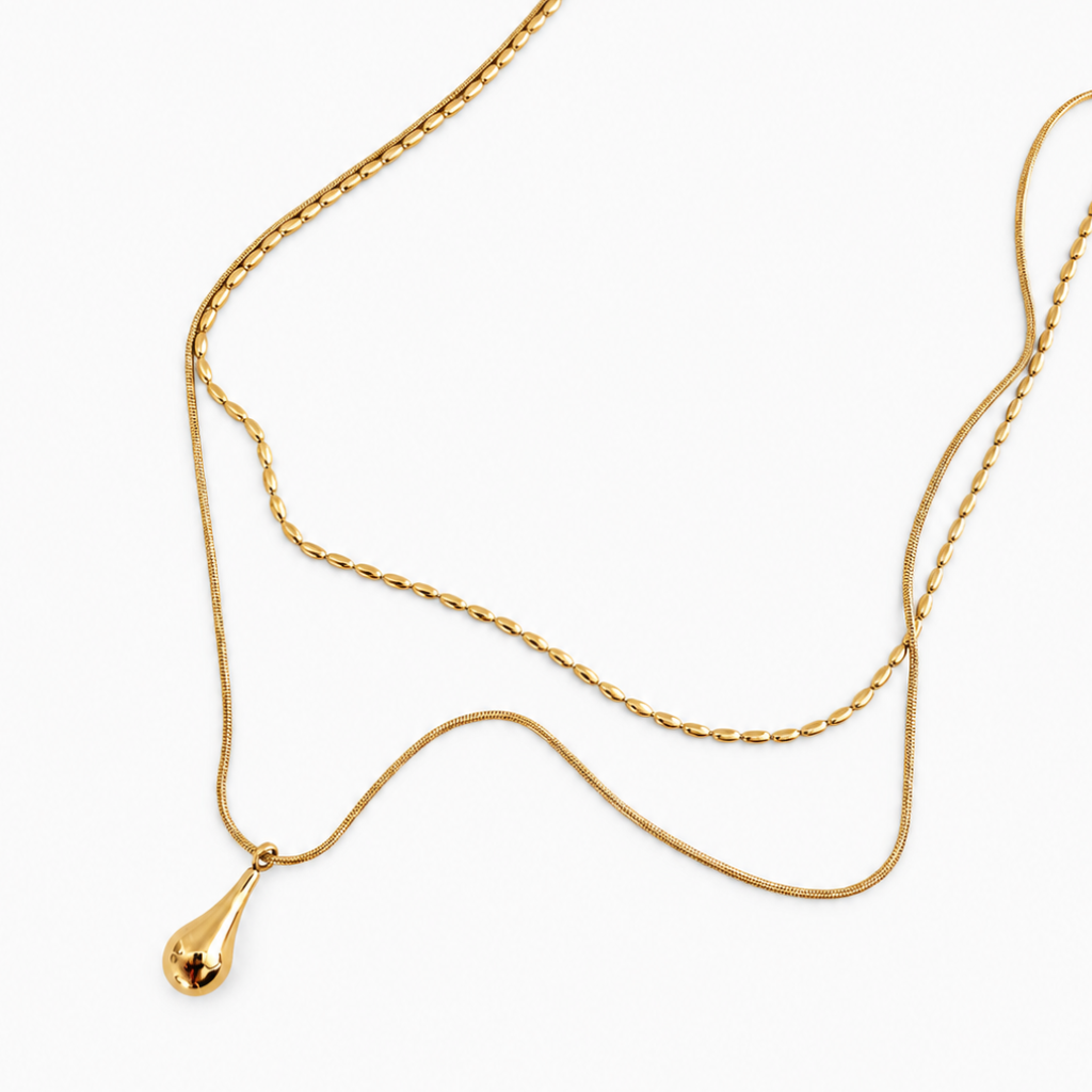 Colar Noma em aço inoxidavel 316L e banho de ouro 18k